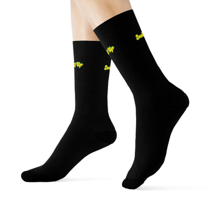 Plain Black Crew Socks