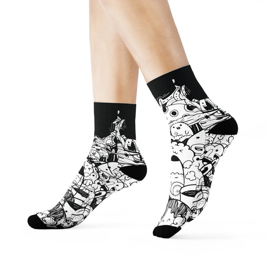 Black Doodle Socks